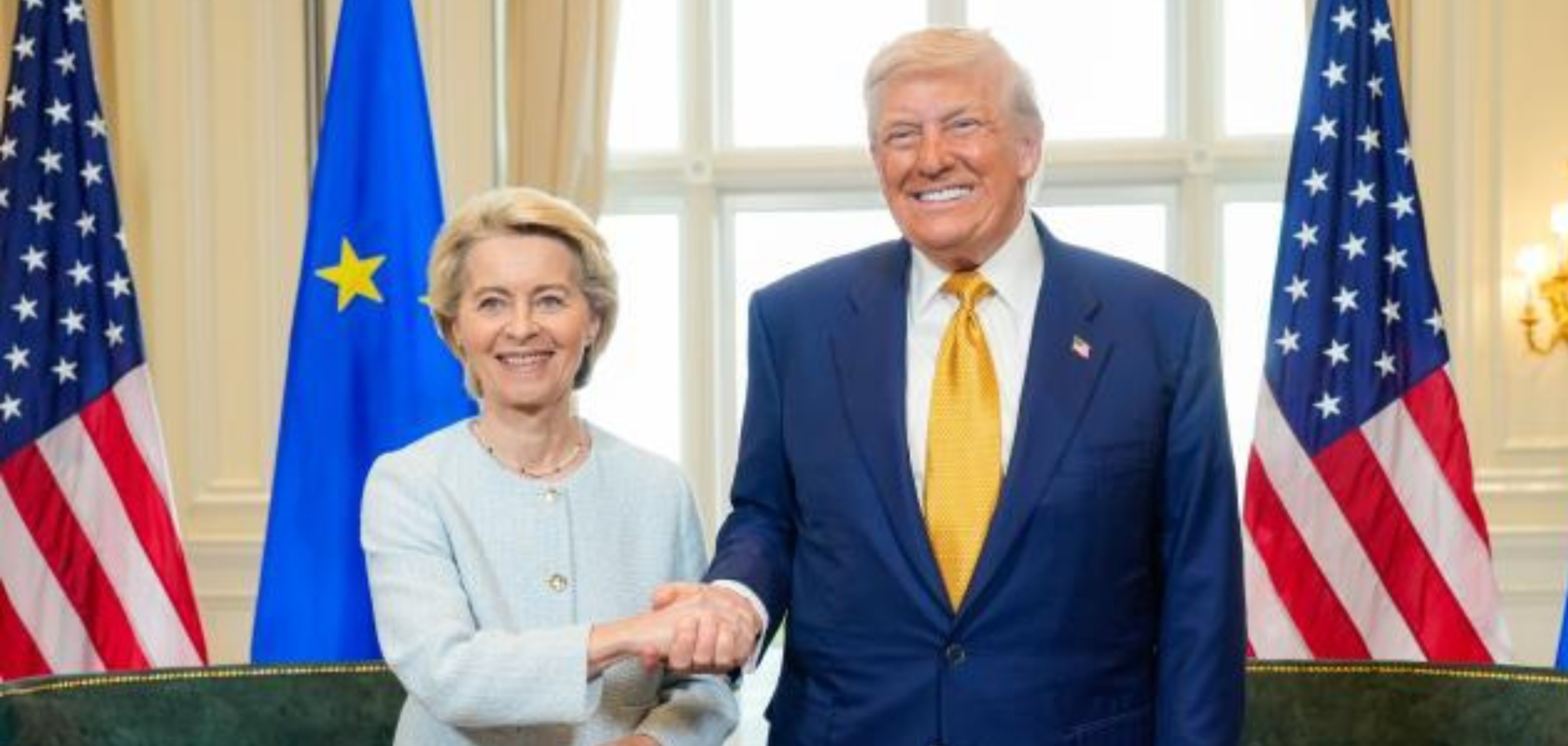 Ursula von der Leyen and Donald Trump