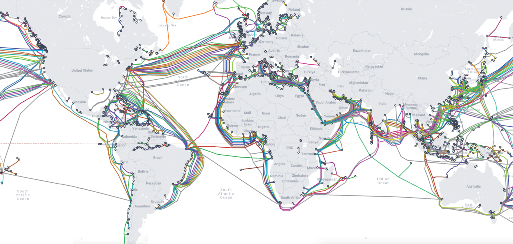 The global underwear fibre-optic cable network