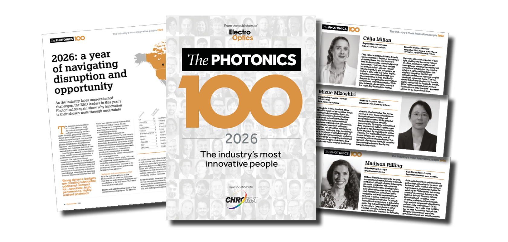 The Photonics100 2026 cover and pages