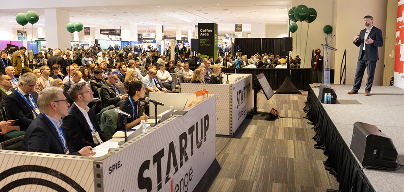 Trey Daunis pitching at SPIE Startup Challenge 2025