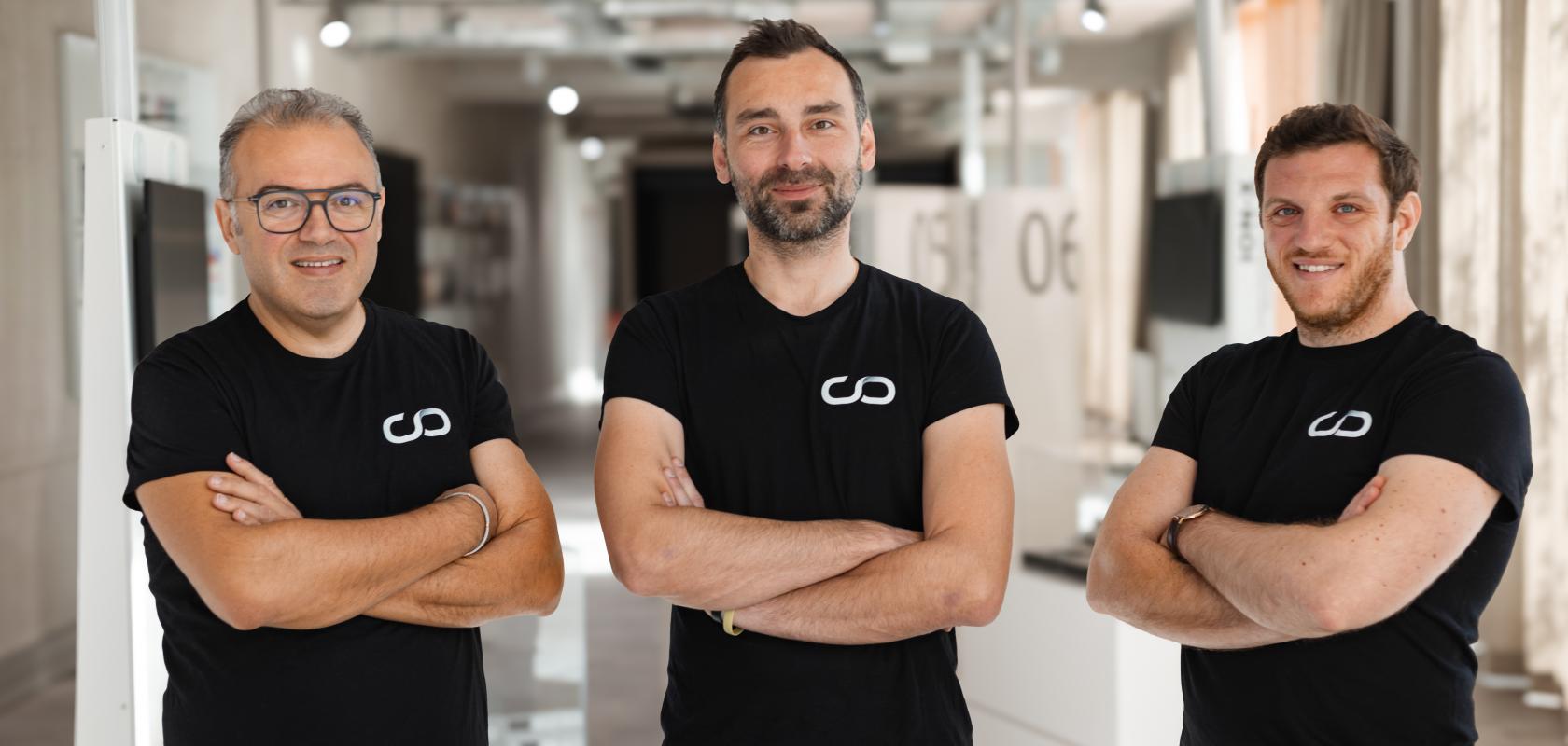 Fabrice Raineri, CSO, NcodiN; Bruno Garbin, CTO, NcodiN; and Francesco Manegatti, CEO, NcodiN 