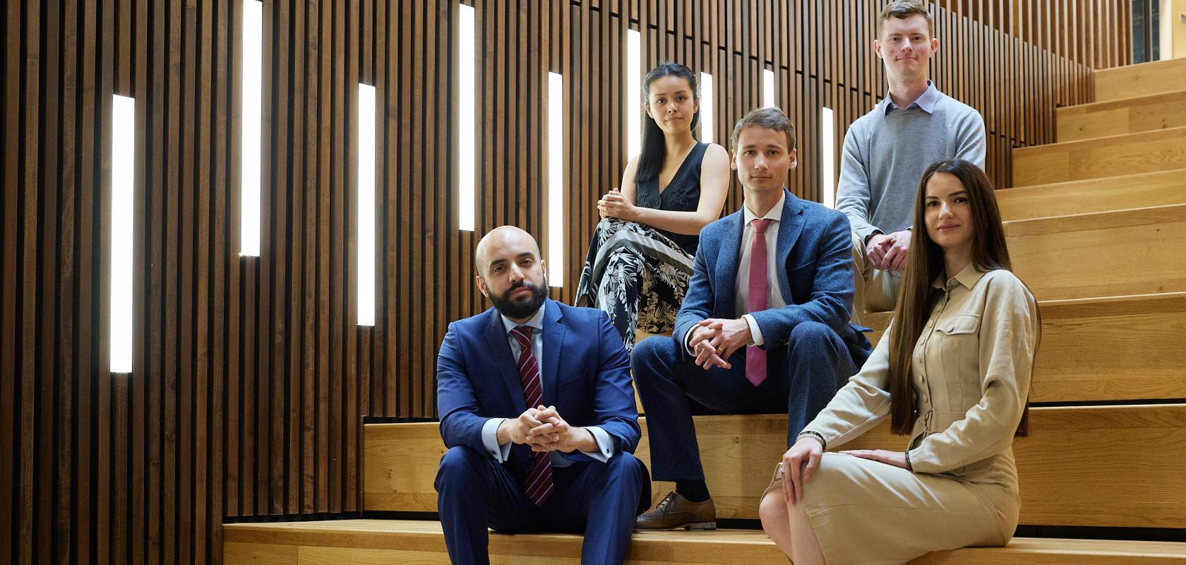 Dr Ramy Shelbaya, Wenmiao Yu, Dr Marko von der Leyen, George Dunlop and Dr Zhanet Zaharieva from Quantum Dice