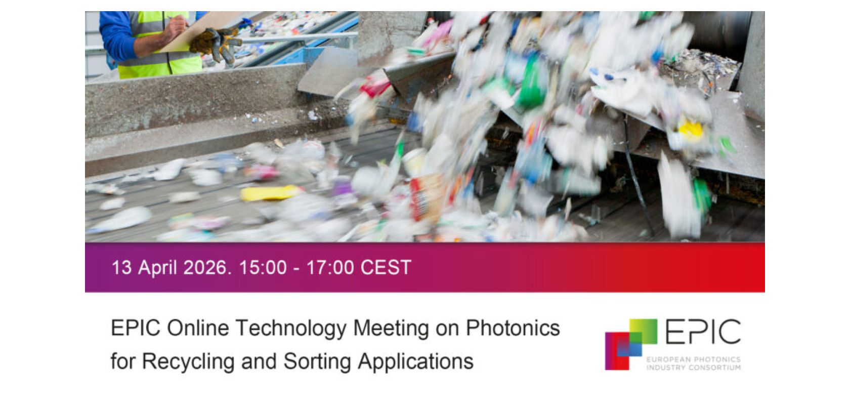 EPIC Online Technology Meeting on Photonics for Recycling and Sorting Applications logo