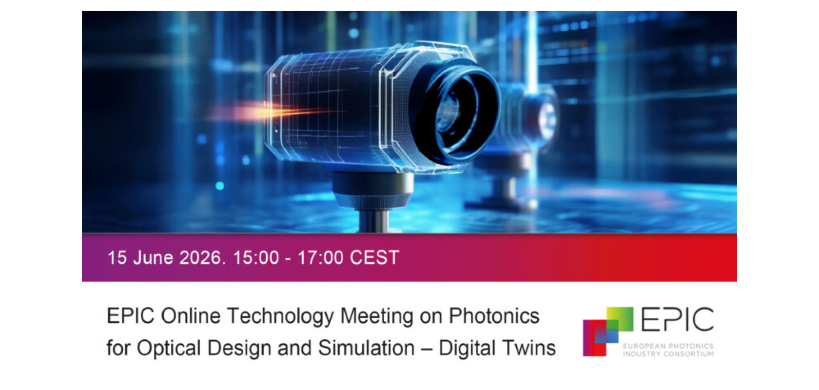EPIC Online Technology Meeting on Photonics for Optical Design and Simulation – Digital Twins logo