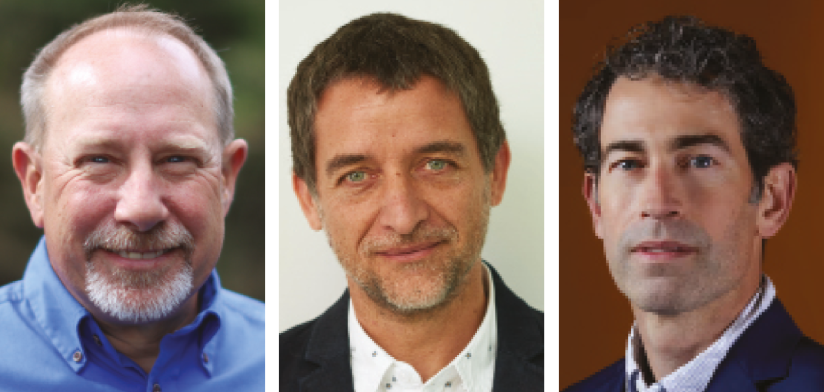 L-R: Brad Booth, NLM Photonics; Vincent Fraisse, STMicroelectronics; Devin Brinkley, Senior  Vice-President, Engineering at Taara 