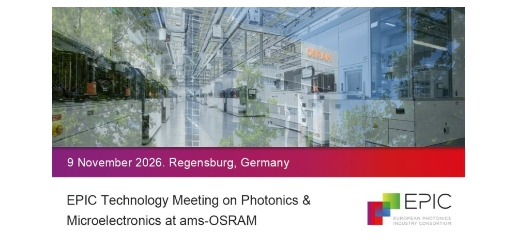 EPIC Technology Meeting on Photonics & Microelectronics at ams-OSRAM logo