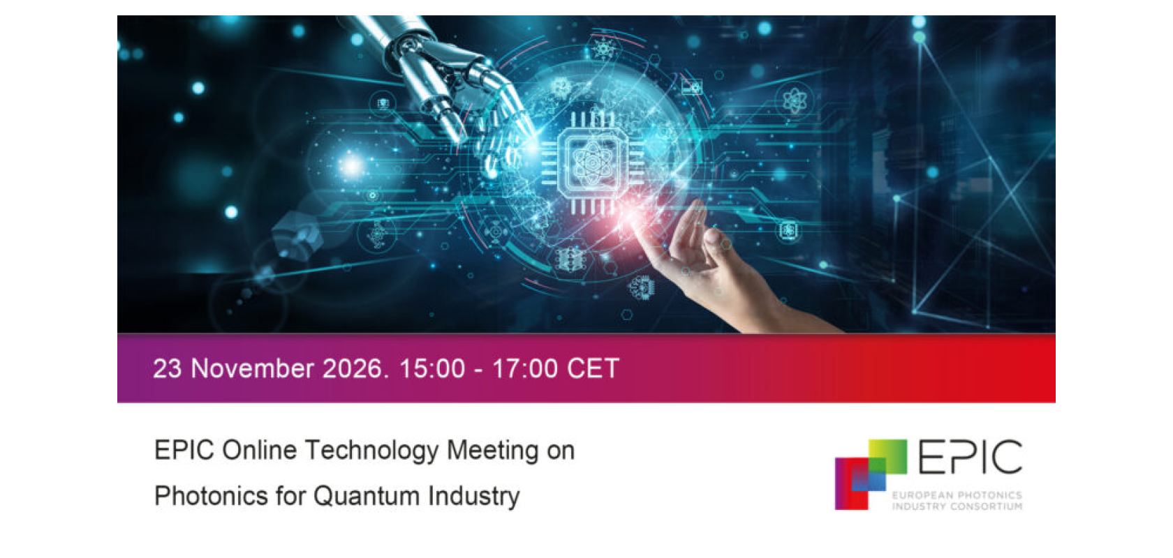 EPIC Online Technology Meeting on Photonics for Quantum Industry logo