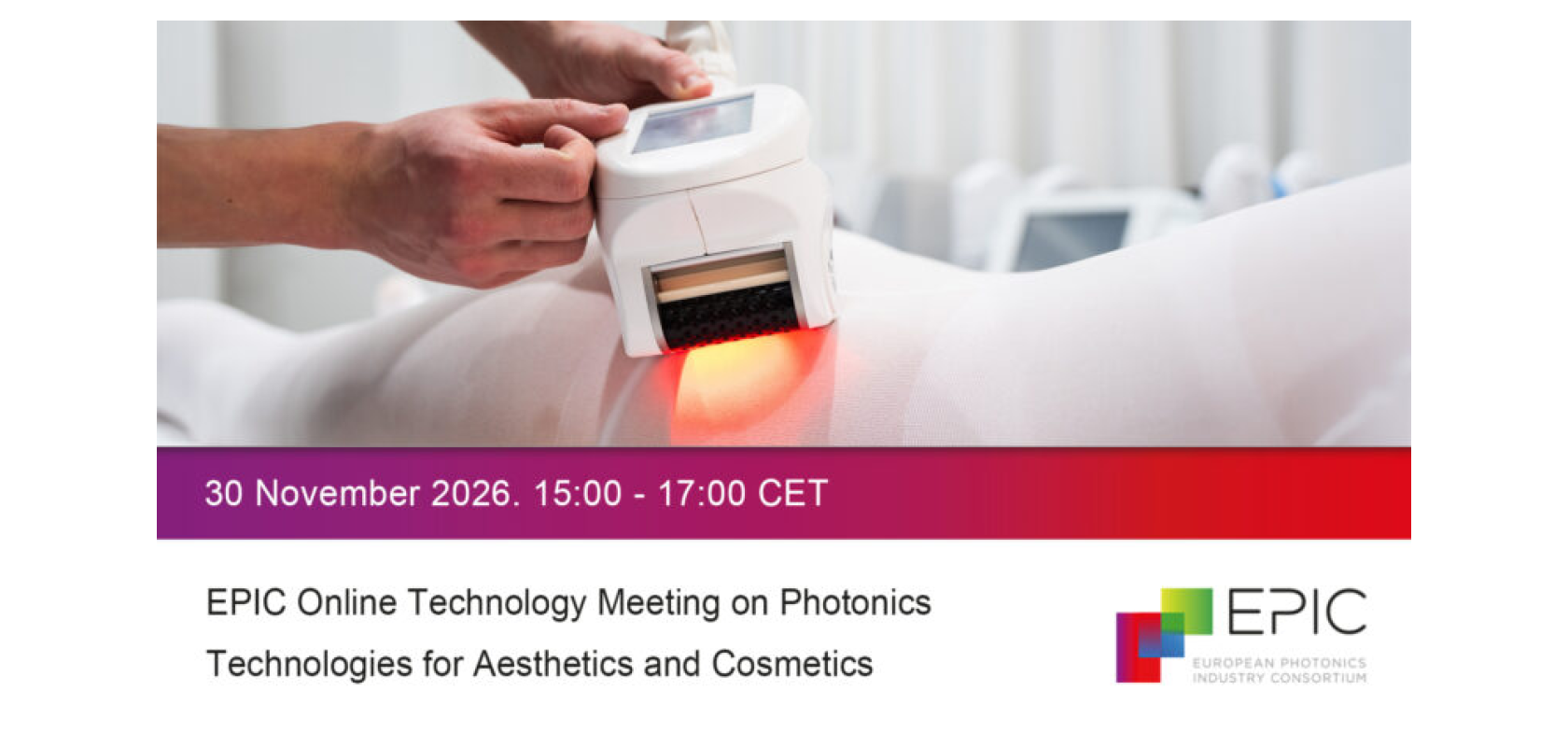 EPIC Online Technology Meeting on Photonics Technologies for Aesthetics and Cosmetics logo