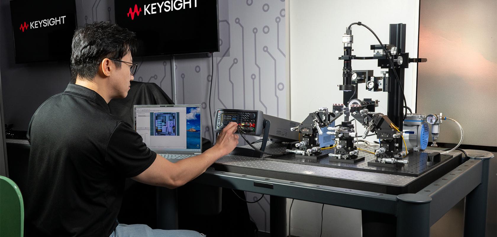 Student learning at Keysight’s semiconductor teaching lab