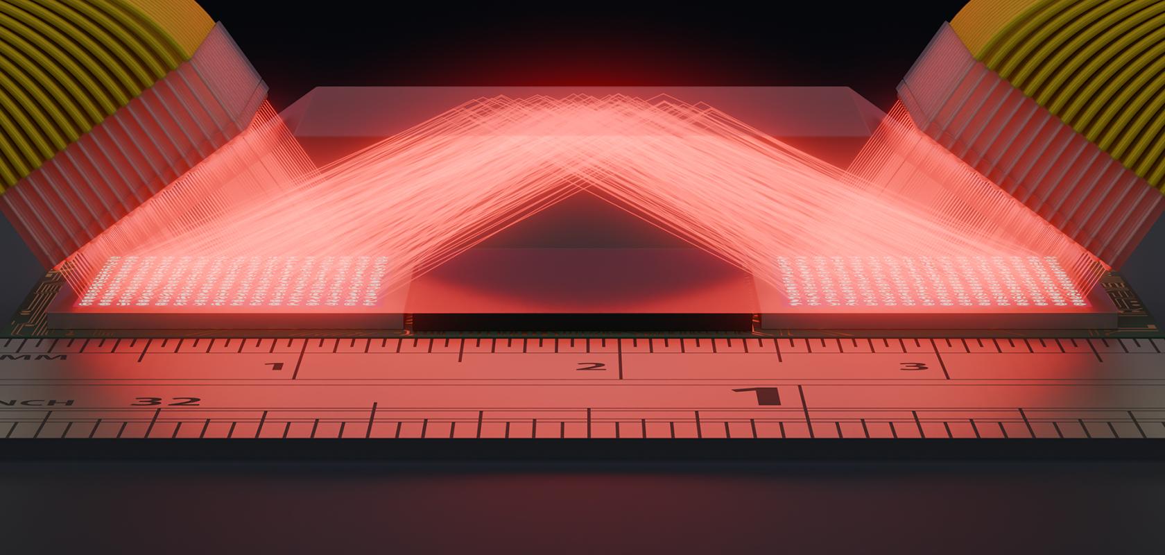 2D photonic beam forming chip