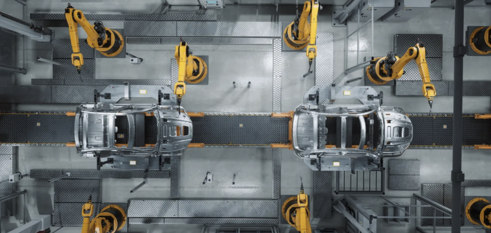 Automotive manufacturing on a robotic production line