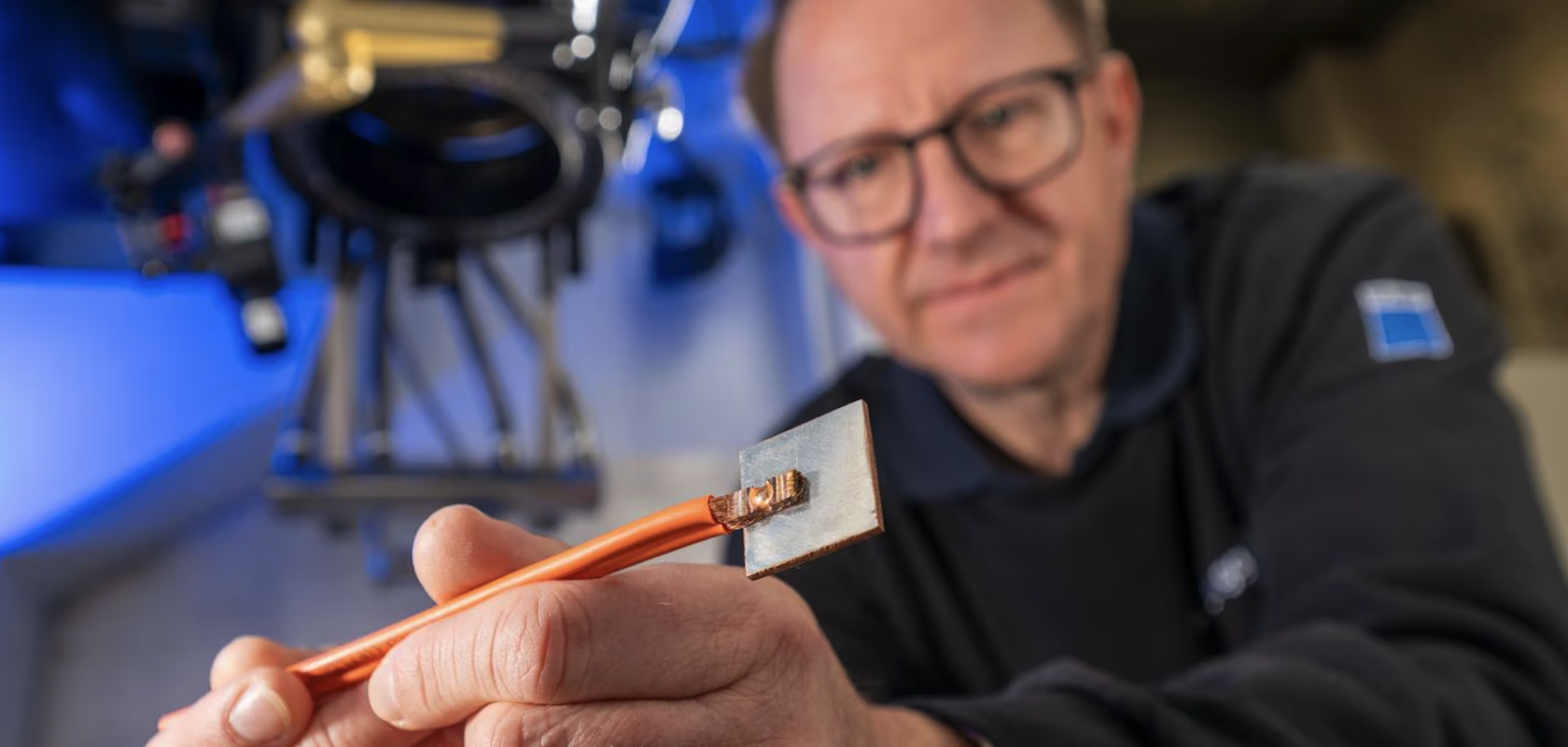 Laser-welded copper connection for EV battery