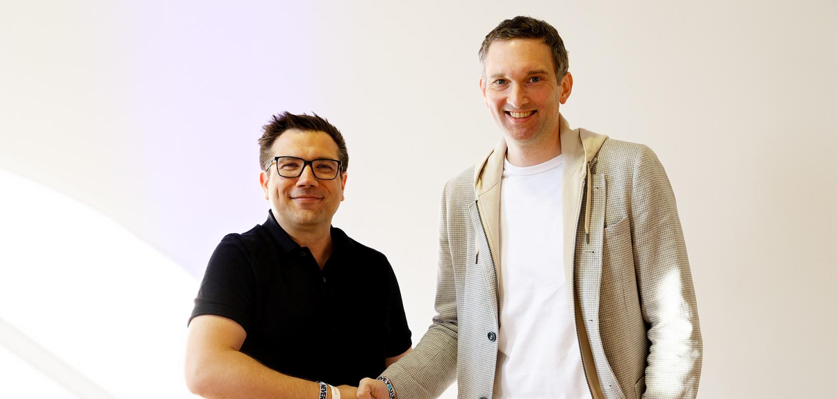 Dr Andreas Nauerz, IONOS and Dr Michael Förtsch, Q.ANT