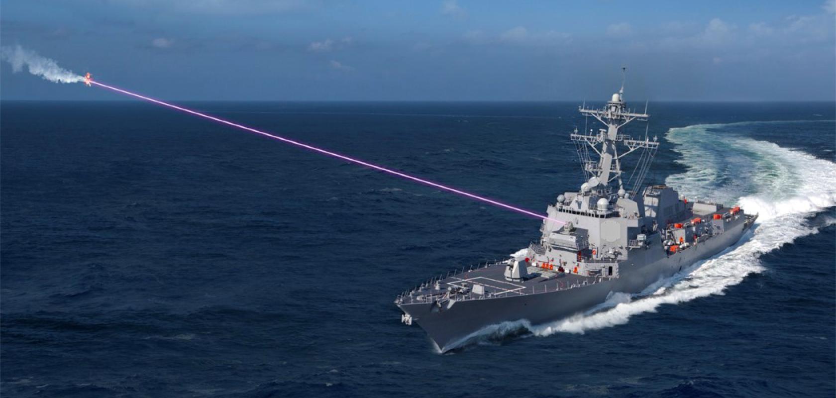 laser-directed-energy defence system application depiction, shooting a UAS drone