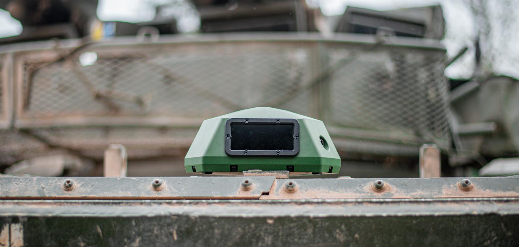 LASERD NOMAD laser threat detection fitted to a military vehicle