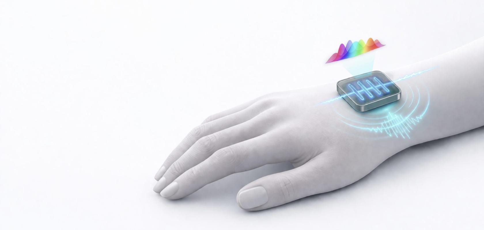 Hand with wearable sensor graphic, created by ChatGPT