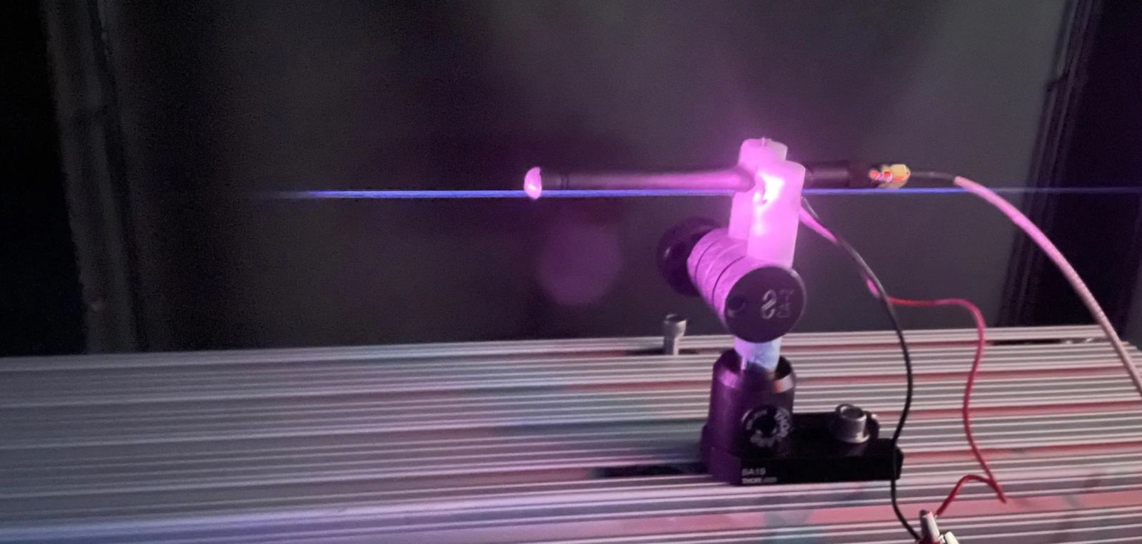 demonstration of a plasma laser beam antenna that resembles a lightsaber