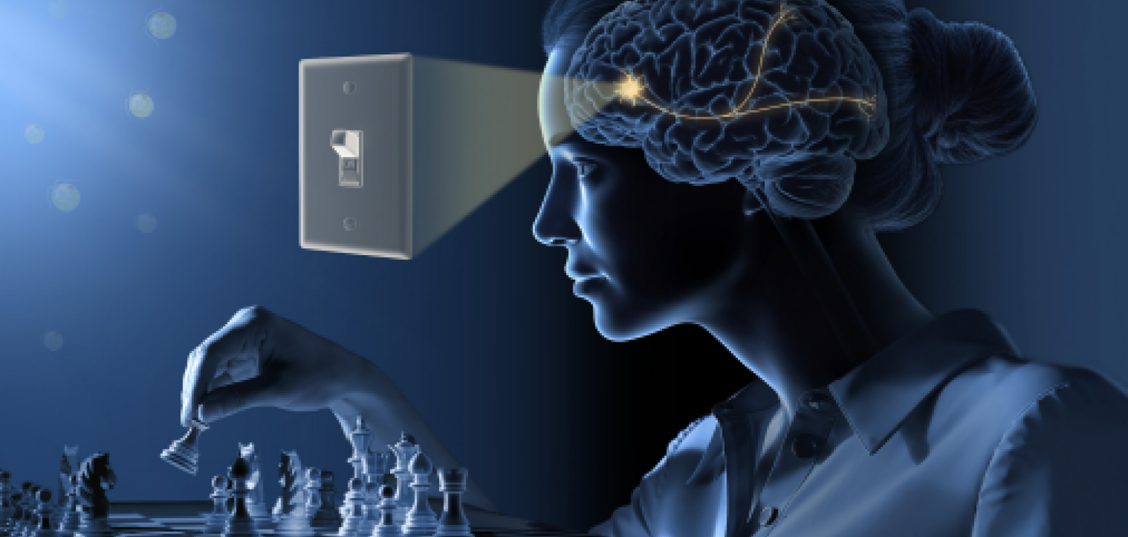 Switching neural activity on and off like a light switch illustration