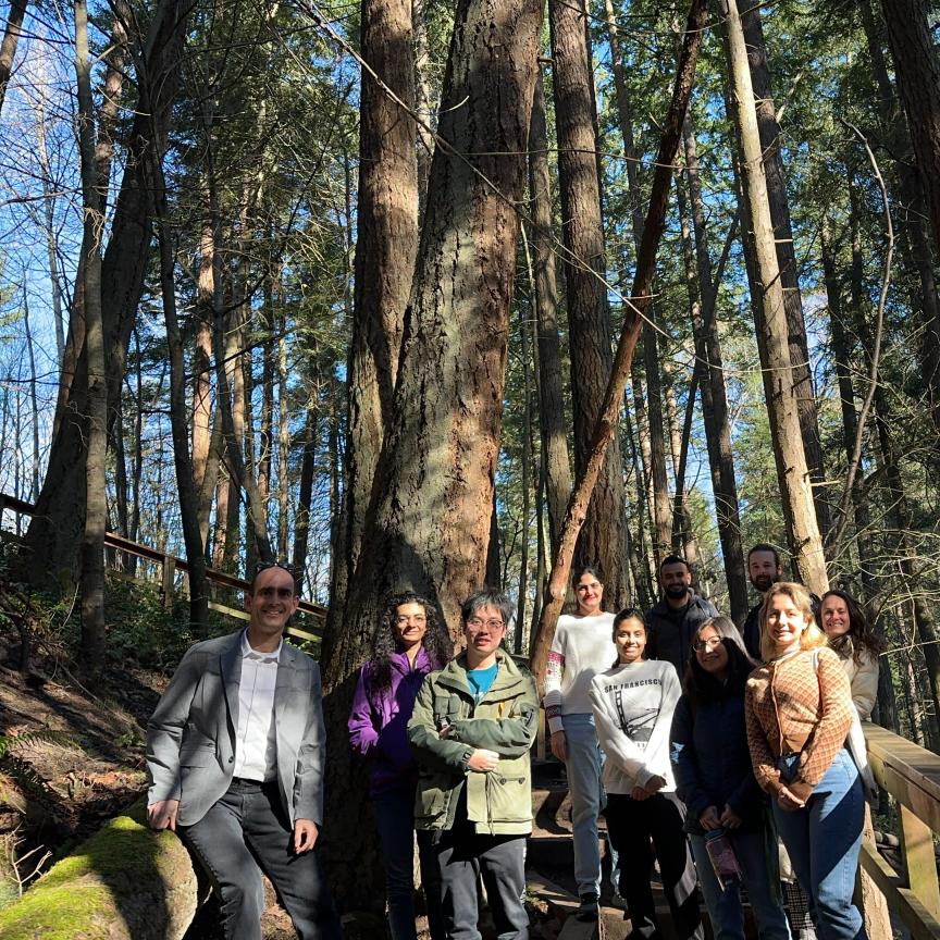 Professor Reuven Gordon (left) with his team from the University of Victoria in Canada