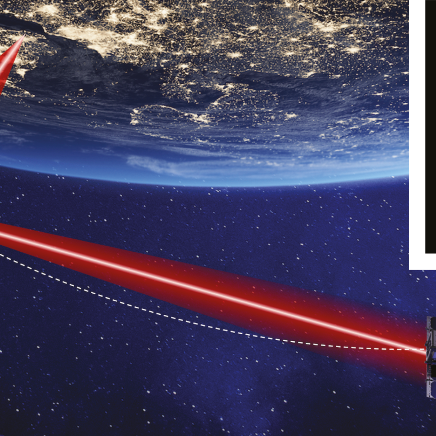 An artist’s impression of the satellites in action. Inset: Prof Robert Wicks, Head of the Space Technology Laboratory at Northumbria University (Images: Eamon Scullion/Northumbria University)