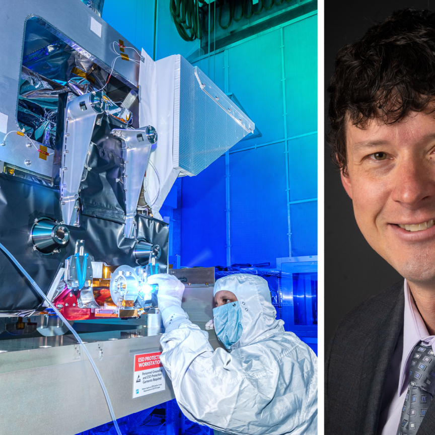 Brian Pramann and Alberto Conti of BAE SMS and MethaneSAT satellite 