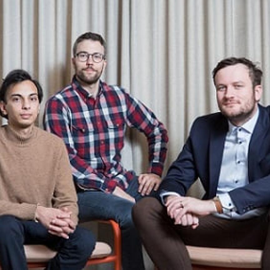 ZuriQ founders Shreyans Jain, Tobias Saegesser, and Pavel Hrmo