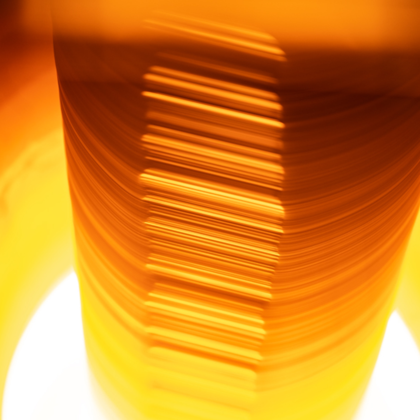 Boule growing in Czochralski method furnace