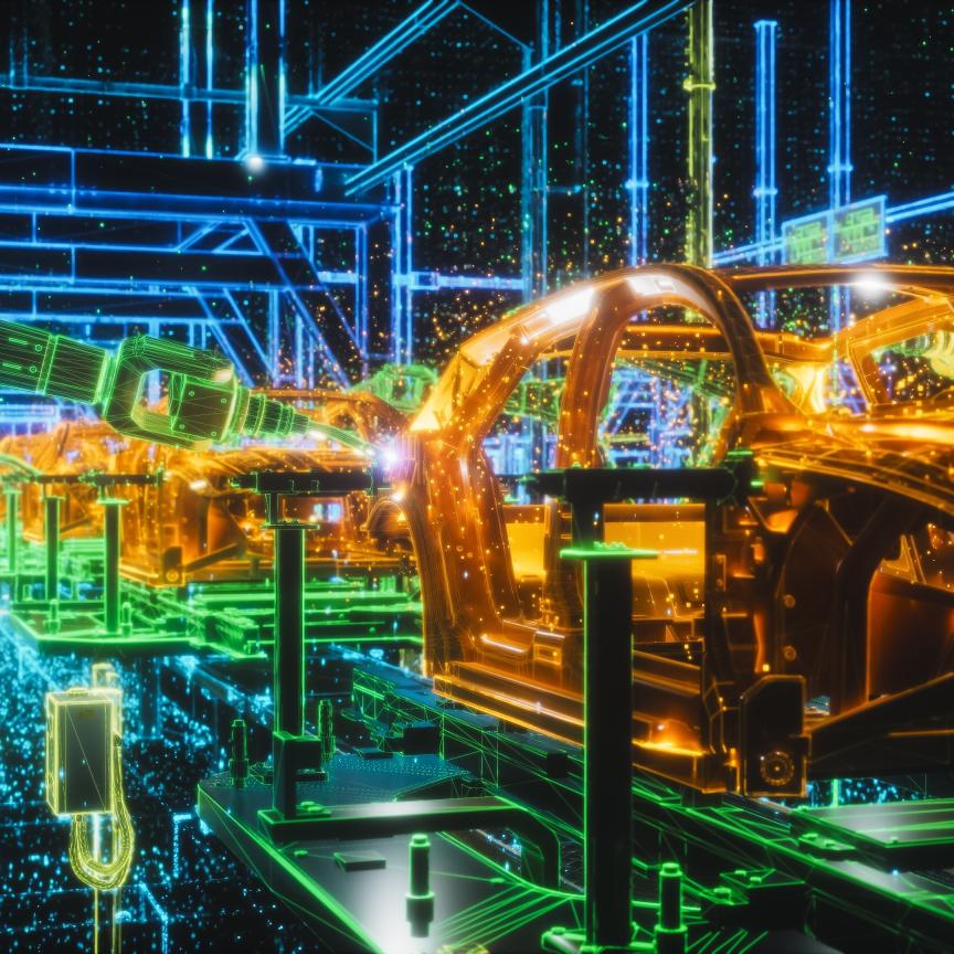 Robotic arm in factory 