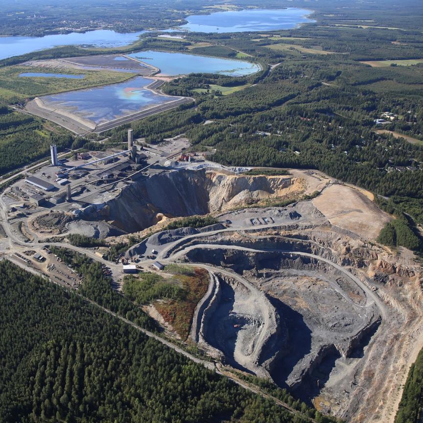Aerial view of Pyhäsalmi Mine