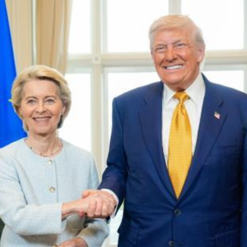 Ursula von der Leyen and Donald Trump