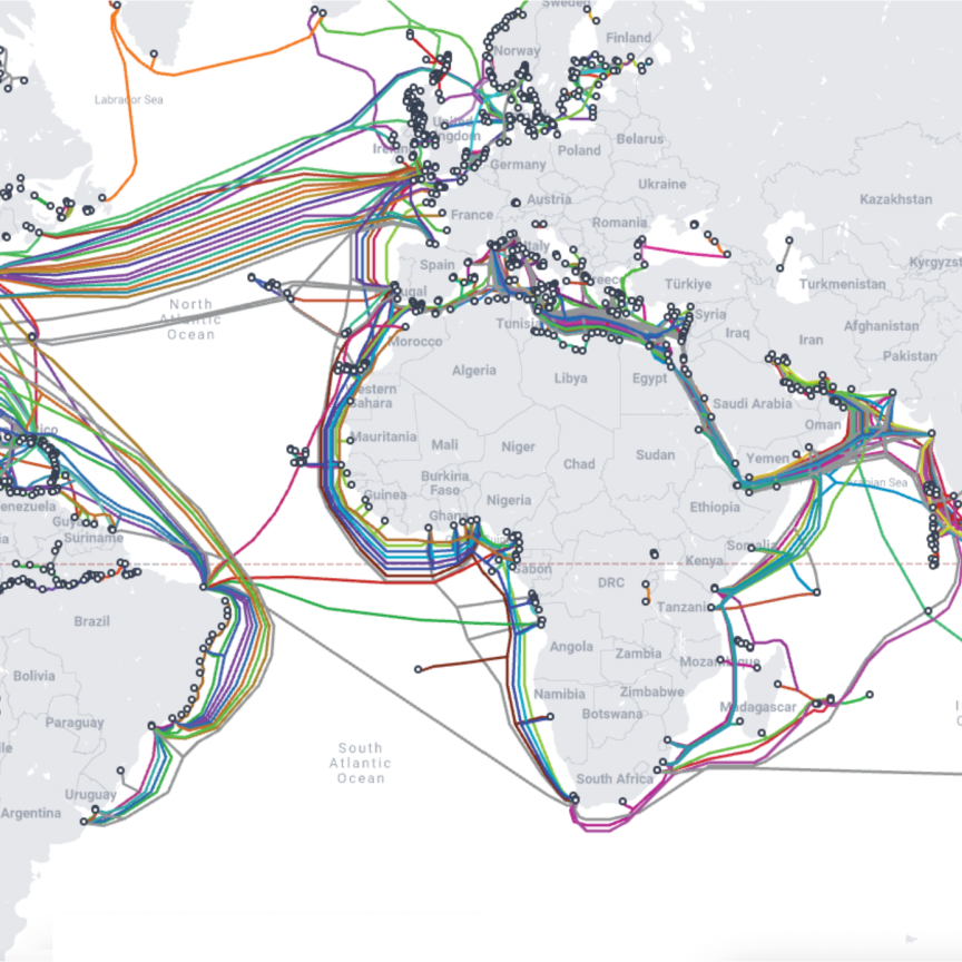 The global underwear fibre-optic cable network