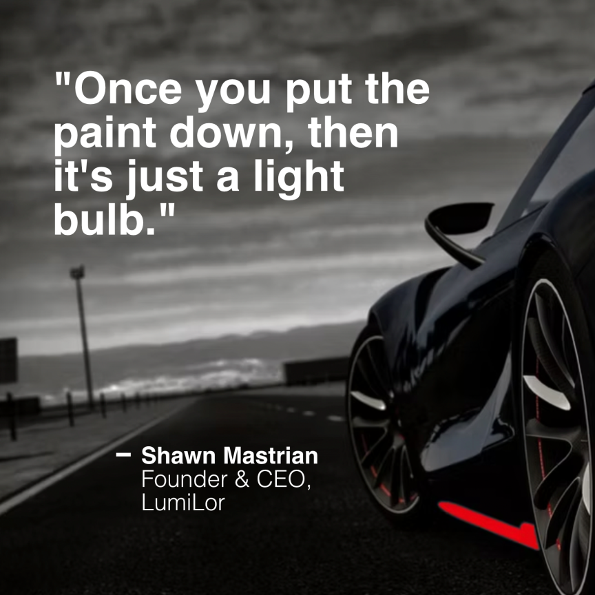 Exterior automotive light-up paint