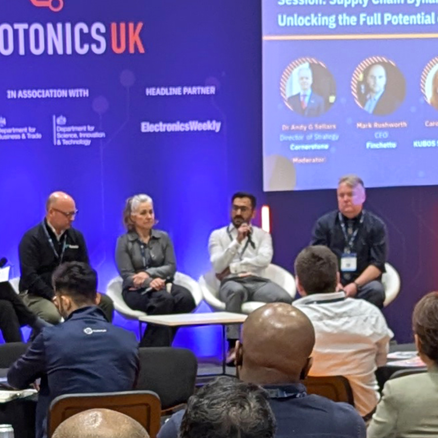 (l-r): Andy Sellars – Cornerstone,  Mark Rushworth – Finchetto, Caroline O'Brien – CSA Catapult, Taimur Mirza – Leonardo and Iain Mauchline – Innovate UK