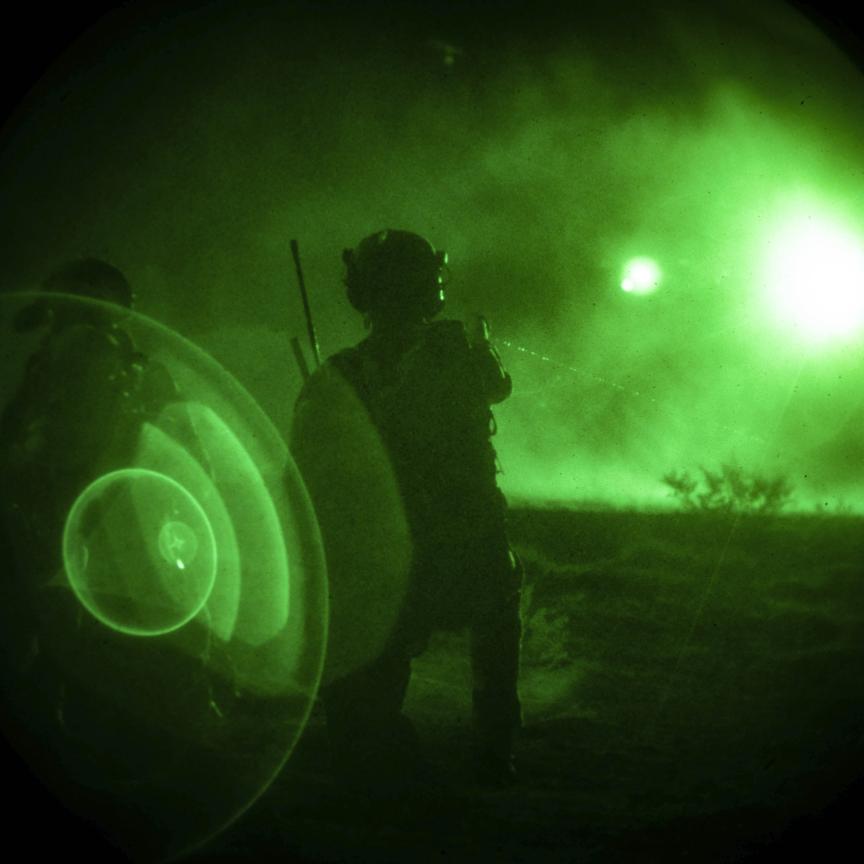 infrared laser in use