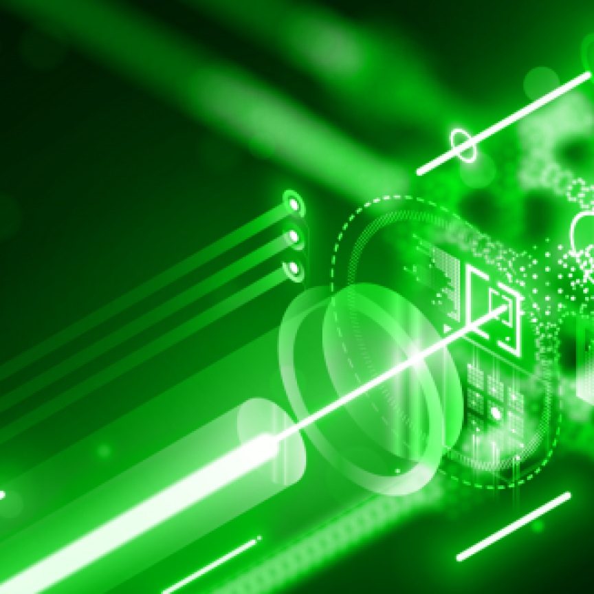 BlueGlass quantum green lasers technology graphic