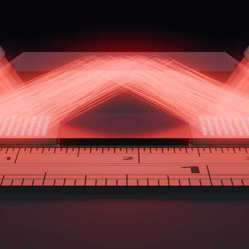 2D photonic beam forming chip