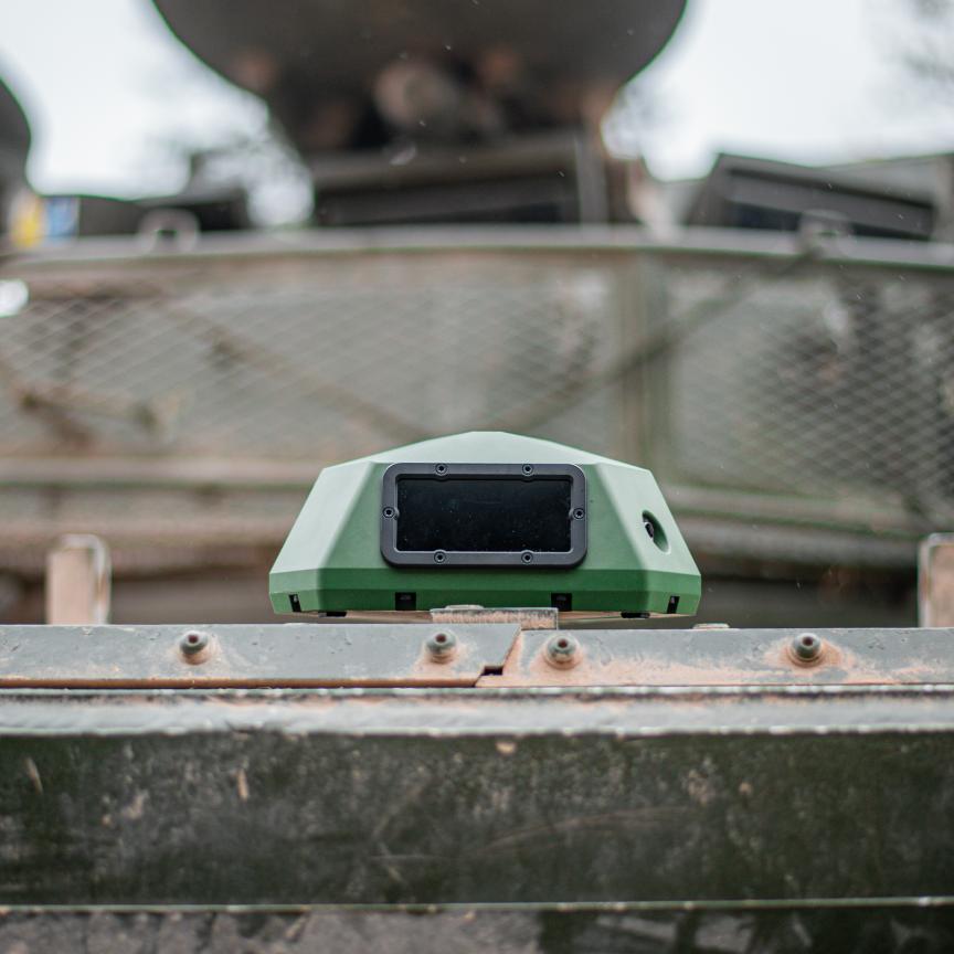 LASERD NOMAD laser threat detection fitted to a military vehicle