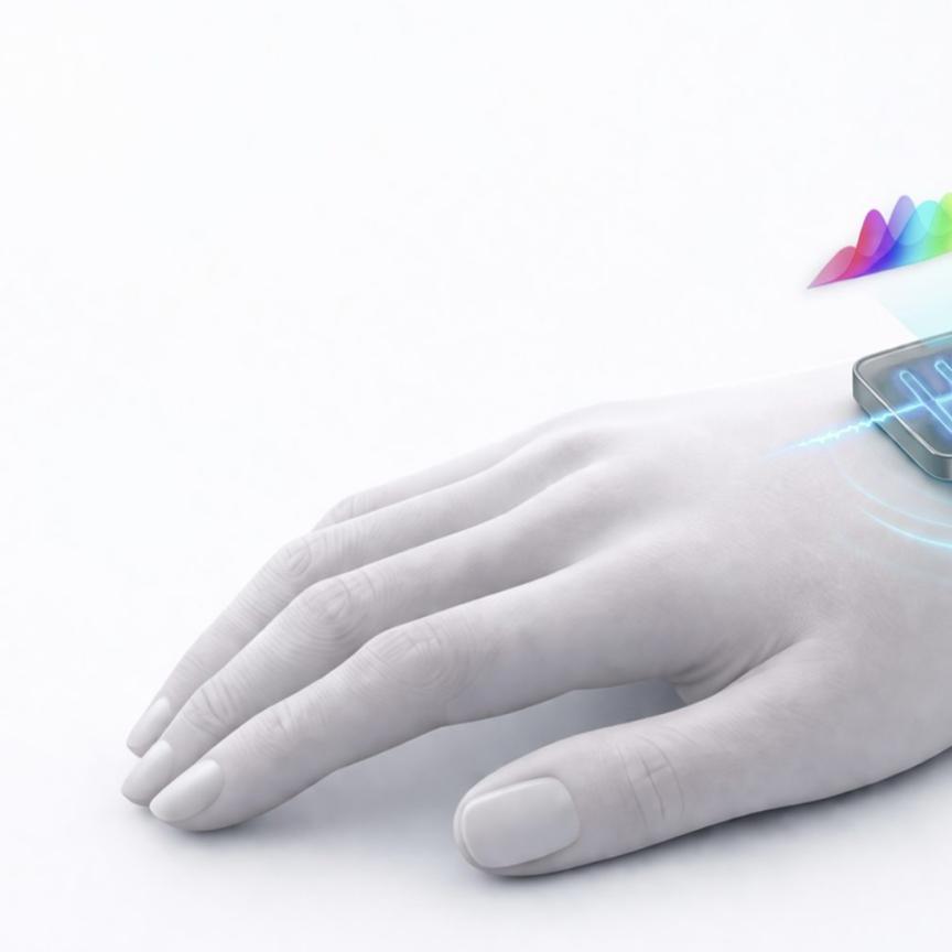 Hand with wearable sensor graphic, created by ChatGPT