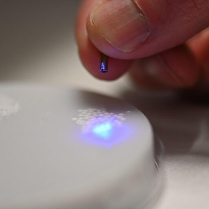 Chip-on-tip micro-camera on the tip of a miniature device