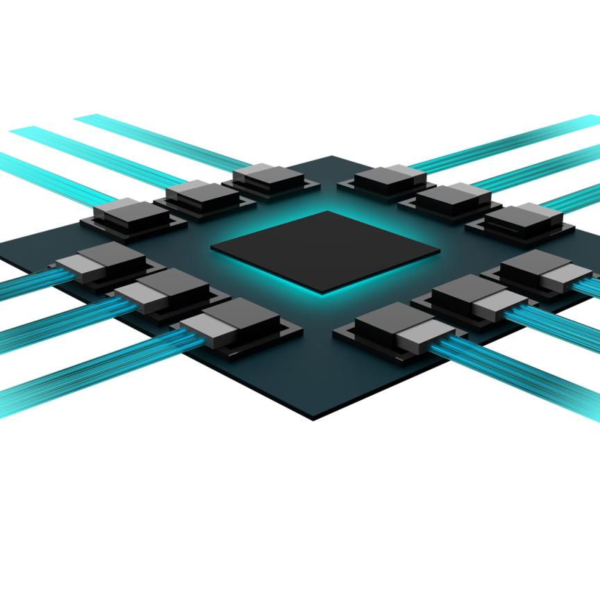 Coherent co-packaged optics illustration
