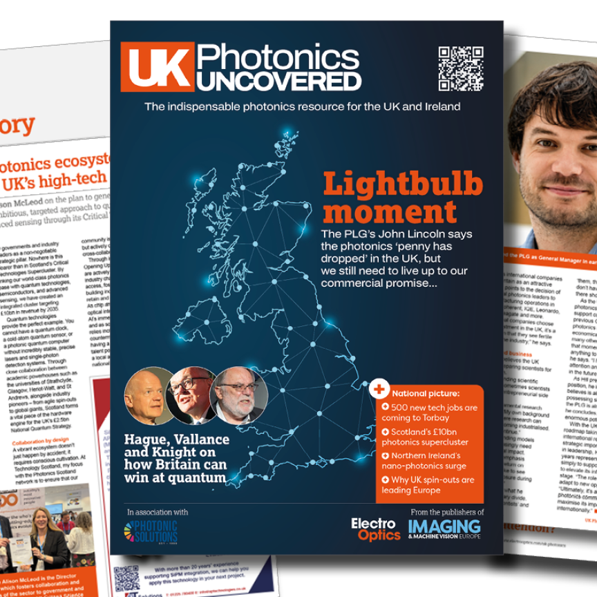 A montage of images from UK Photonics Uncovered magazine