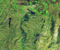 Nasa Earth Observatory satellite image showing flooding along the Orontes River