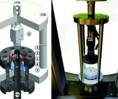 Diagram of V-bending imaging device that identifies and measures fracture strains in sheet metal