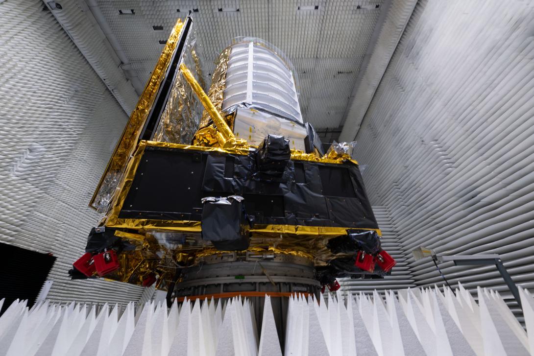 Q&A: Mark Cropper discusses the ESA’s Euclid telescope and its role to help find, measure and understand the Dark Sector Euclid in the Compact Antenna Test Range (CATR) at Thales Alenia Space in Cannes, France