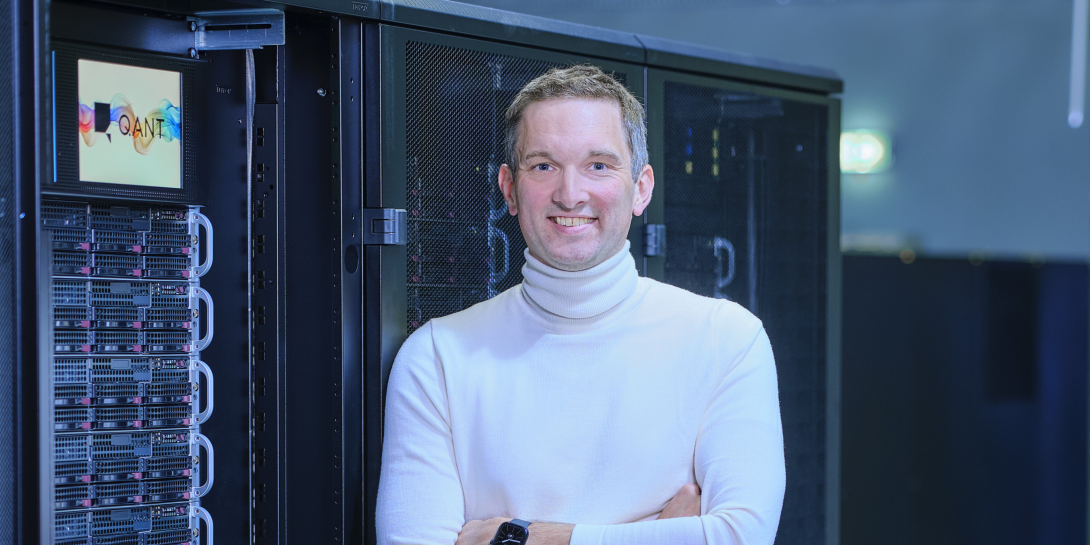 Dr. Michael Fortsch, Founder and CEO of Q.ANT in the server room
