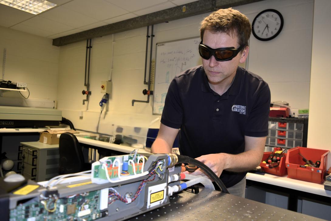 Douglas McRobbie, Service Team Manager at Photonic Solutions, pictured in the company’s laboratory facility - illustrate its service capabilities